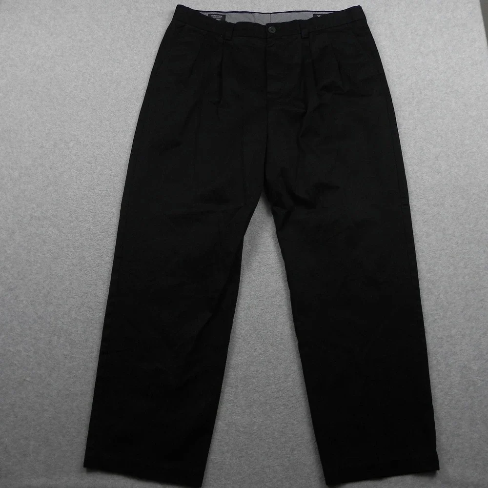 Nordstrom Men's Shop Chinos Mens 36x30 Classics Smartcare Black Pleated Pants